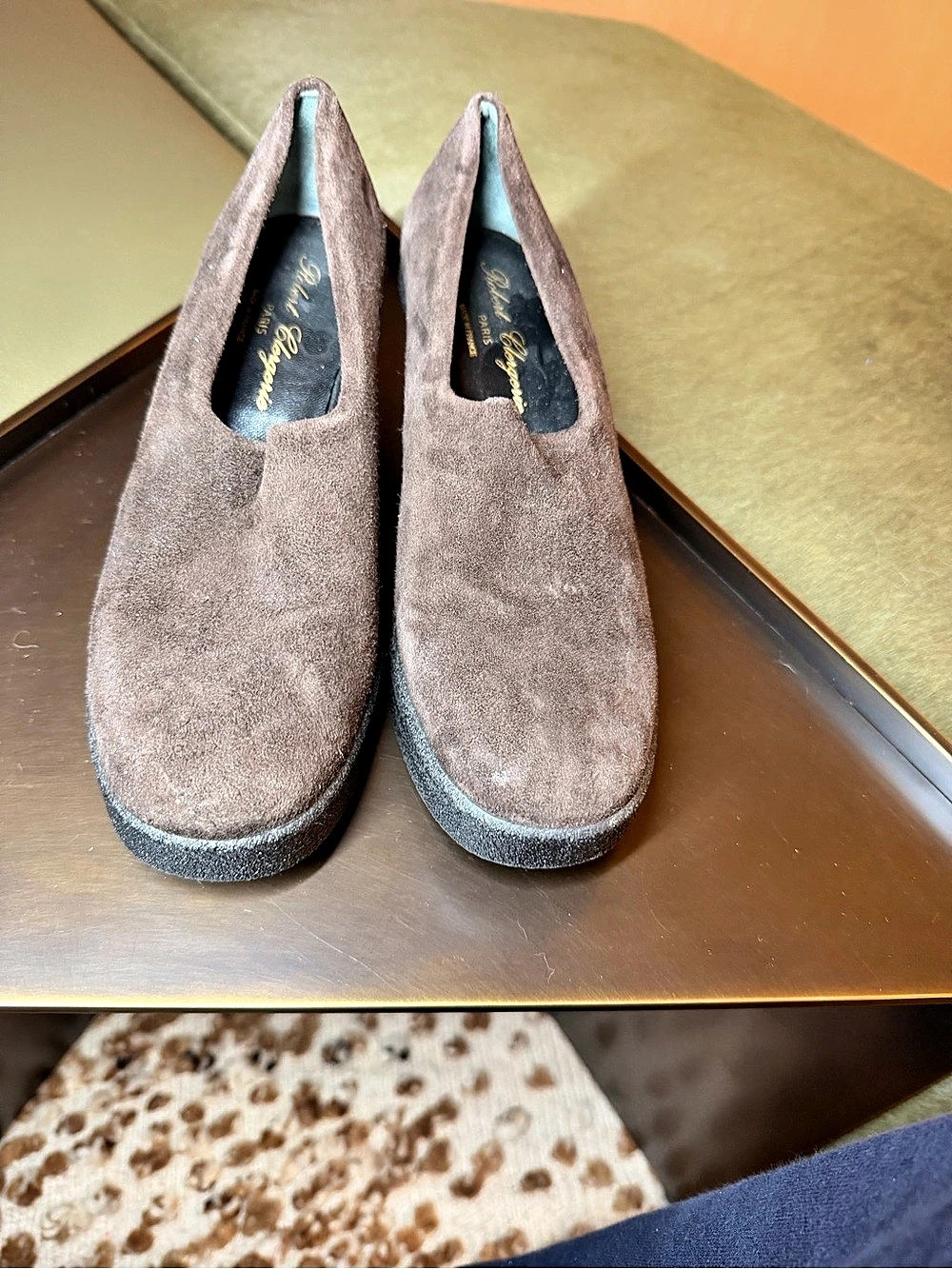 Robert Clergerie Suede Wedge Shoes in Brown